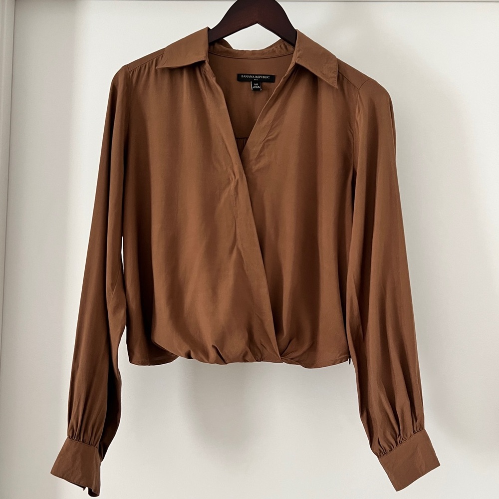 Banana Republic Wrap Blouse in Cinnamon spice